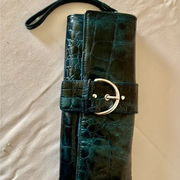 Kelly & Katie Blue Crocodile-embossed Style Wallet with Silver-tone buckle - Picture 8 of 10